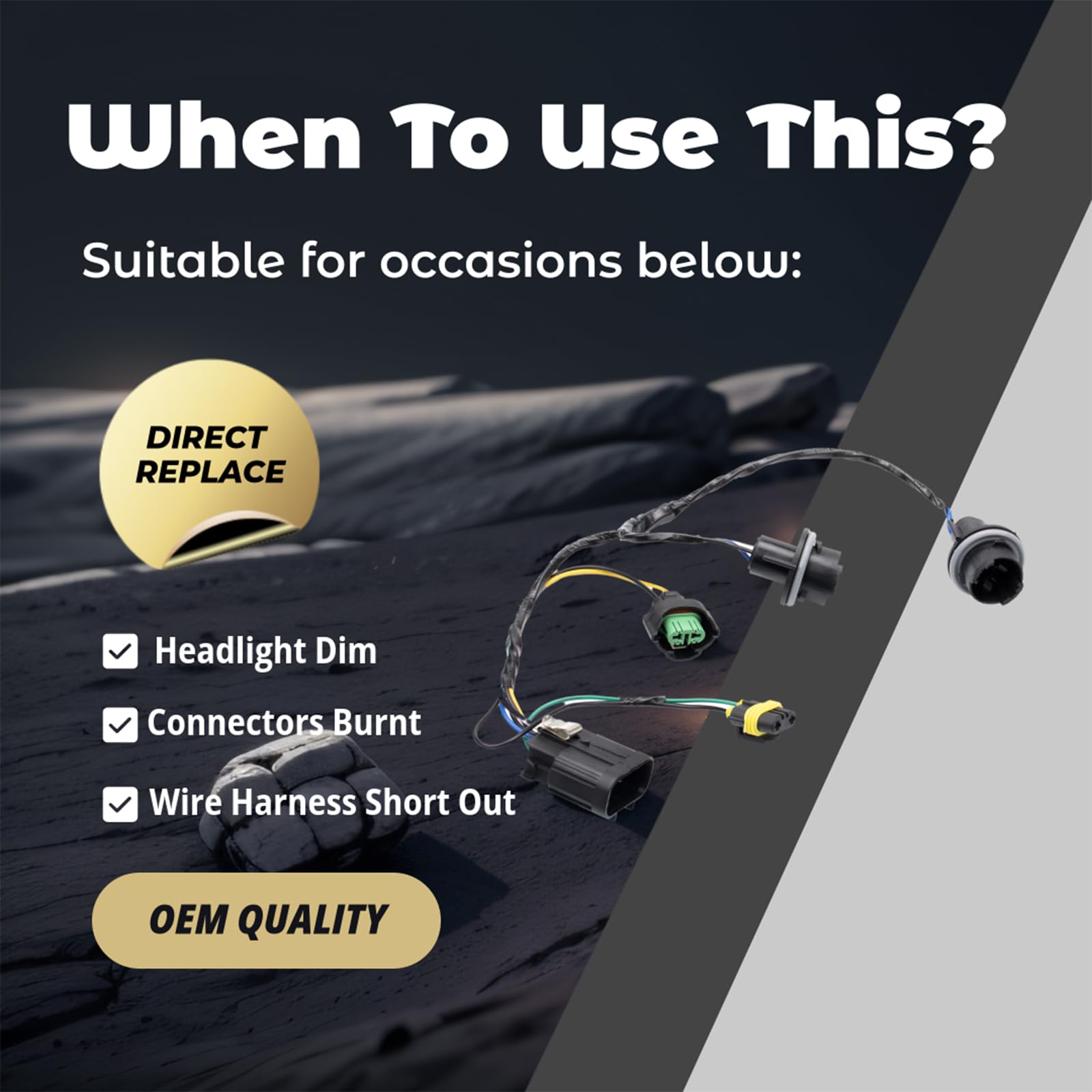 Hoput Silverado Headlight Wiring Harness, 645-745 645745 645 745 15841609 25962806 Headlight Wire Harness Compatible With 2008 2